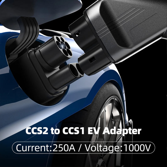 CCS2 to CCS1 EV Charging Adapter 250kW Fast Charge for US EVs in Europe