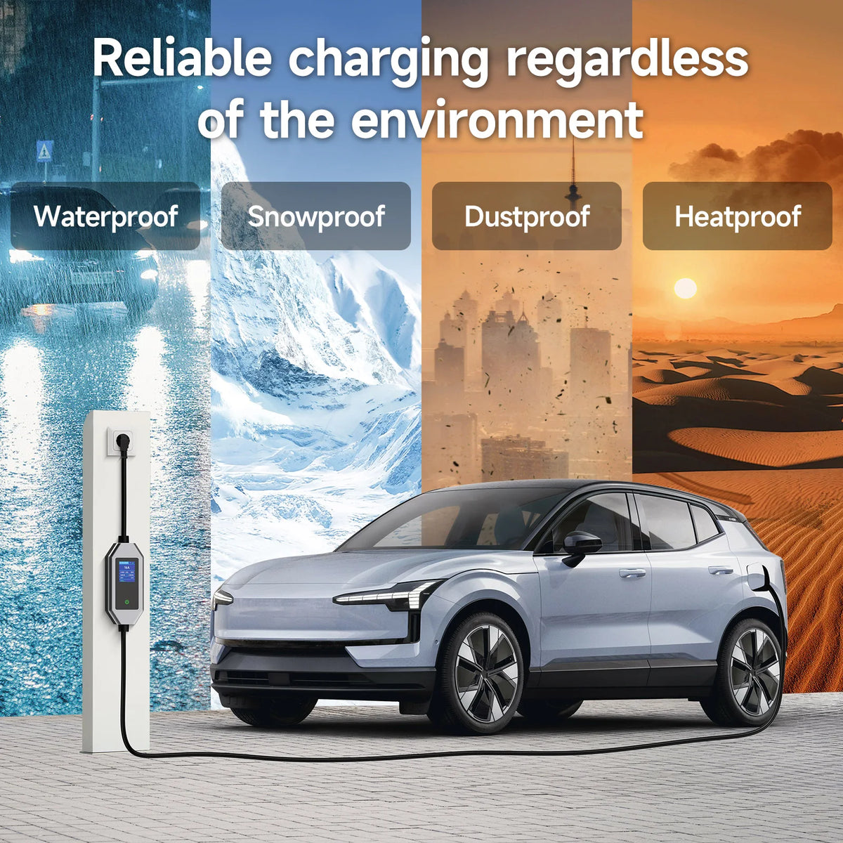 AFEEV Type2 Portable EV Charger 3.5KW 16A Electric Car Charger EVSE Fast Charging Cable Wallbox APP Bluetooth Control