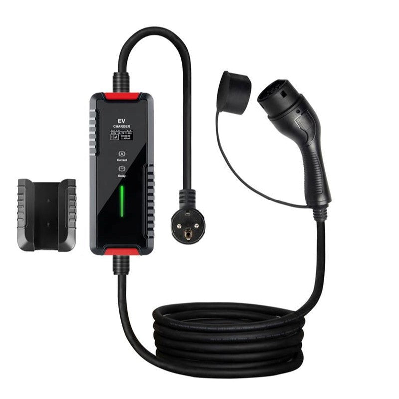 32A Portable EV Charger for Home & Travel Adjustable Current Type 2 7kW Type B RCD & 0.9" AC Electric Vehicle Charging Station