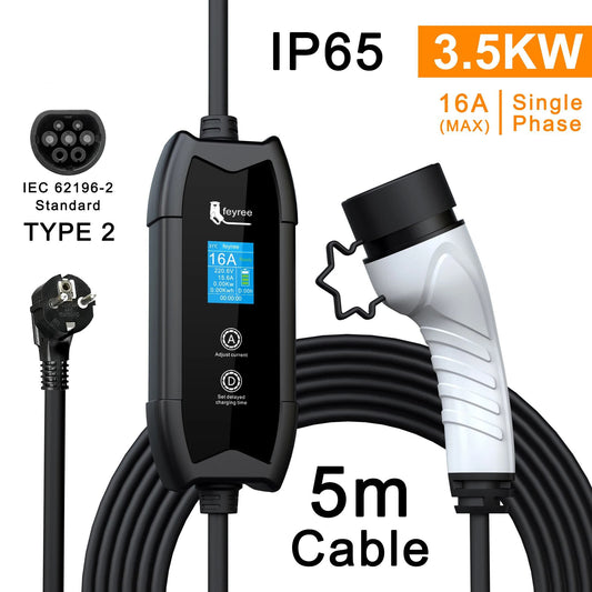 Portable EV Charger Level 2 3.5KW 16A Charging Plug EV Charging Stations