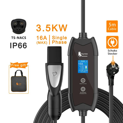 Portable EV Charger Level 2 3.5KW 16A Charging Plug EV Charging Stations