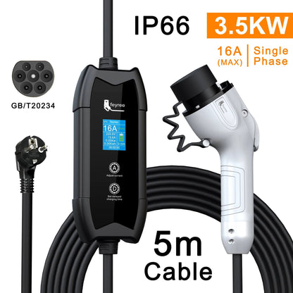 Portable EV Charger Level 2 3.5KW 16A Charging Plug EV Charging Stations