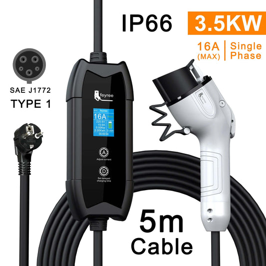 Portable EV Charger Level 2 3.5KW 16A Charging Plug EV Charging Stations