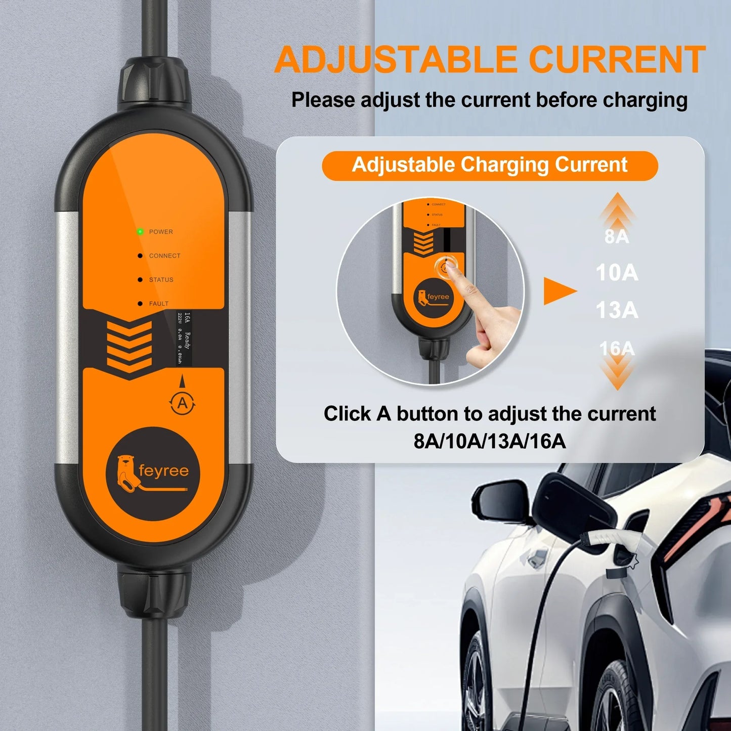 Portable 3.5kW EV Charger 16A AC Charging Travel EV Charger