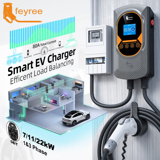 DLB 22 kW EV Charger Type 2 Three Phase Wallbox AC Electric Charging Station Smart Charging