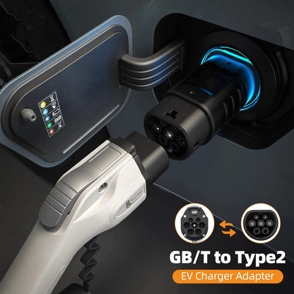GBT to Type 2 EV Charging Adapter   32A 220-480V AC  IP55 Weatherproof & UL94 V-0 Rated