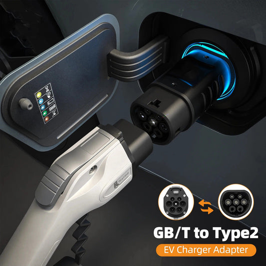 GBT to Type 2 EV Charging Adapter   32A 220-480V AC  IP55 Weatherproof & UL94 V-0 Rated