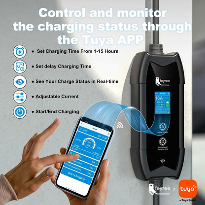 Portable 3.5kW EV Charger with WIFI APP Bluetooth Smart Charging