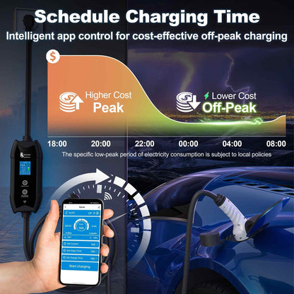 Portable 3.5kW EV Charger with WIFI APP Bluetooth Smart Charging