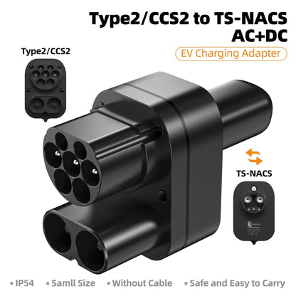 CCS2 to NACS EV Charging Adapter for Tesla | 250kW DC  AC Fast Charge