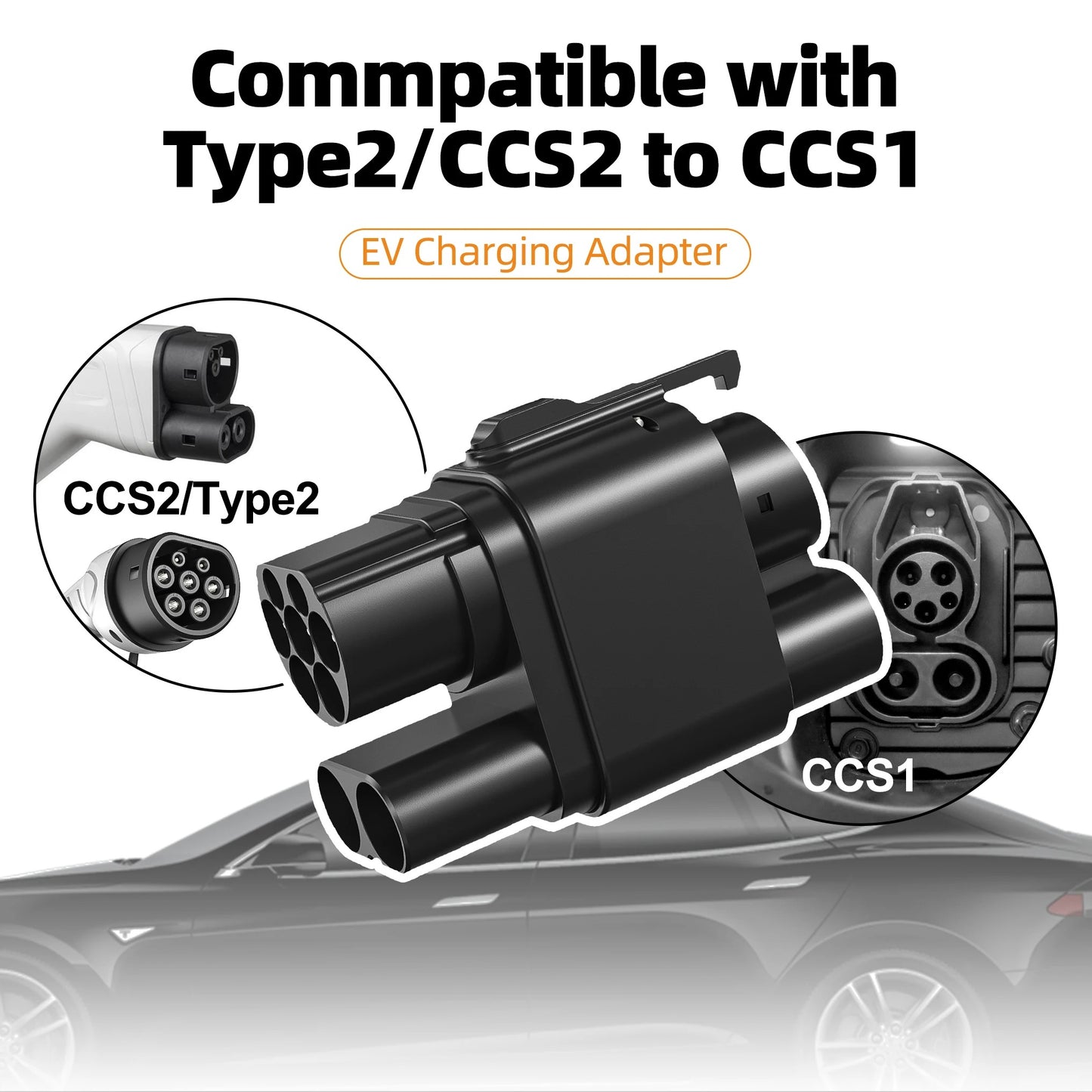 CCS2 to CCS1 EV Charging Adapter 250kW Fast Charge for US EVs in Europe