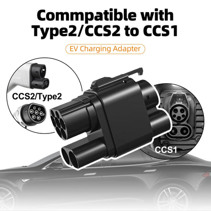 CCS2 to CCS1 EV Charging Adapter 250kW Fast Charge for US EVs in Europe