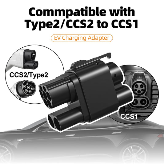 CCS2 to CCS1 EV Charging Adapter 250kW Fast Charge for US EVs in Europe