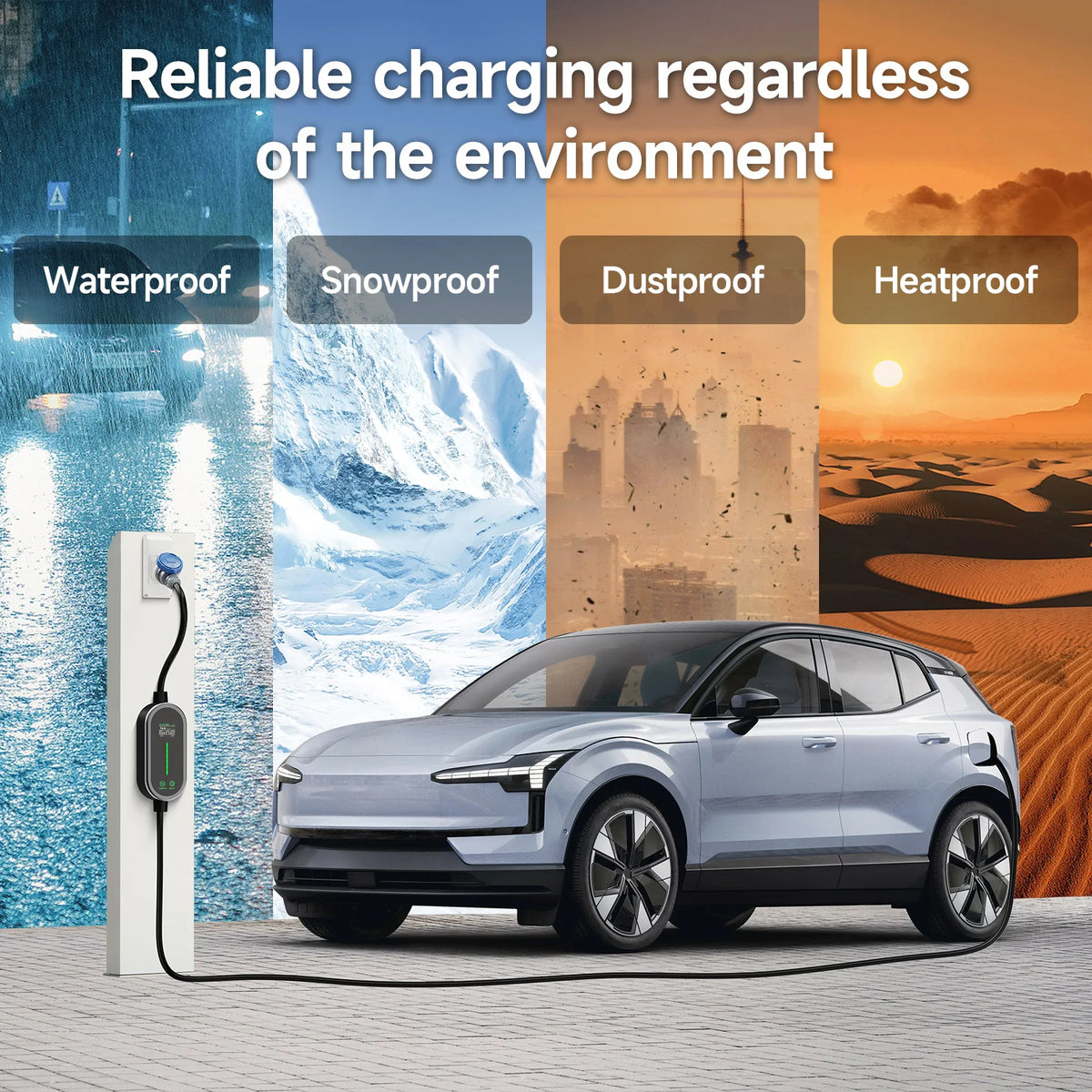 AFEEV 7KW 32A 1Phase Portable EV Charger Type2/Type1/GBT EVSE Fast Charging Cable Wallbox CEE Plug APP Bluetooth Control