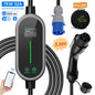 AFEEV 7KW 32A 1Phase Portable EV Charger Type2/Type1/GBT EVSE Fast Charging Cable Wallbox CEE Plug APP Bluetooth Control