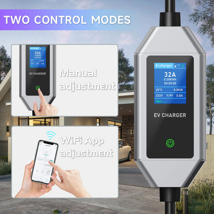 AFEEV 32A EV Charger 1Phase 7KW Type2 Portable Charger APP Control type 1 EV Charger EVSE GB/T Charging Cable for Electric Car