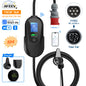 AFEEV 11KW 16A 3Phase Portable EV Charger Type2 IEC62196-2 Fast Charging Cable GB/T 20234 Wallbox EVSE CEE Plug APP Control