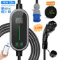 AFEEV 7KW 32A 1Phase Portable EV Charger Type2/Type1/GBT EVSE Fast Charging Cable Wallbox CEE Plug APP Bluetooth Control