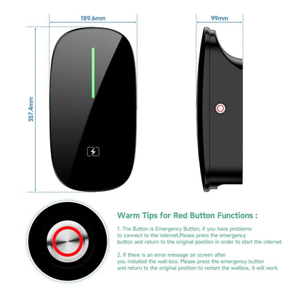 AFEEV 7.6/11/22KW EV Charging Station Type2 IEC 62196-2 Electric Car Charger 32A EVSE Wallbox Wallmount Charger APP Control