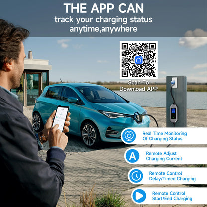 AFEEV 32A EV Charger 1Phase 7KW Type2 Portable Charger APP Control type 1 EV Charger EVSE GB/T Charging Cable for Electric Car