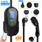 AFEEV Type 2 Portable EV Charger 3.6KW 16A 1Phase Wallbox Type1/GBT EVSE Fast Charging Cable EU Plug WiFi APP Bluetooth Control
