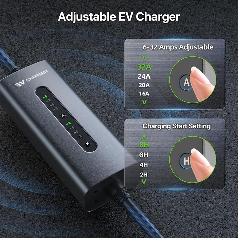 Portable Electric Car Fast Charging Station 7KW/22kW 32A 240V Home EV Charger Station Level 1 /2  Type 1 Portable EV Charger