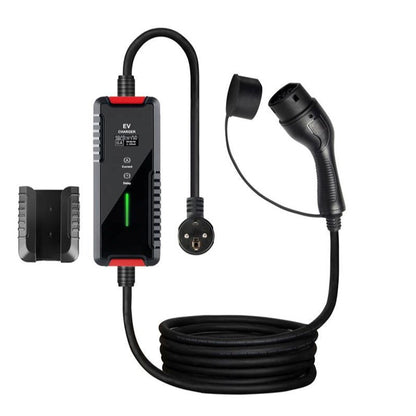 32A Portable EV Charger for Home & Travel Adjustable Current Type 2  7kW Type B RCD & 0.9" AC Electric Vehicle Charging Station