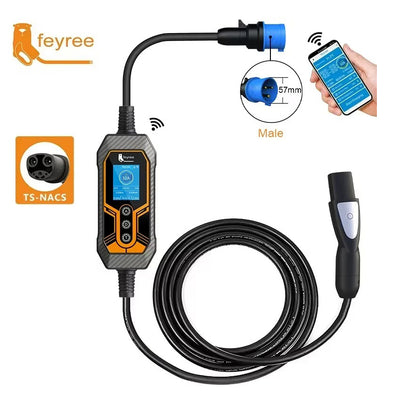 Portable 7kW EV Charger Single Phase 32A Travel Charging