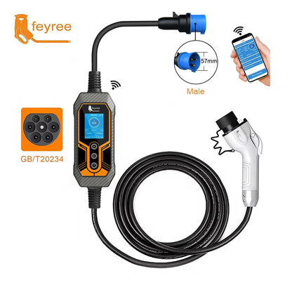 Portable 7kW EV Charger Single Phase 32A Travel Charging