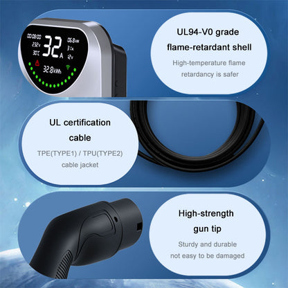 22kW Smart Home EV Charger with WiFi App Control RFID Card Swiping 50A AC Wallbox Fast Charging